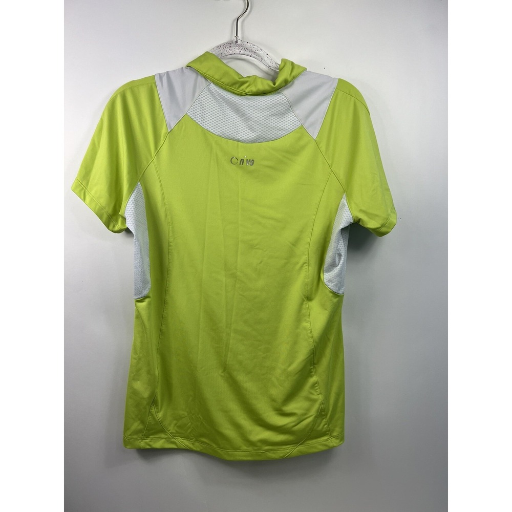 NVO Golf Shirt Women's Size M Green Raglan Short Sleeves 1/4 Zipper Logo - Picture 3 of 11